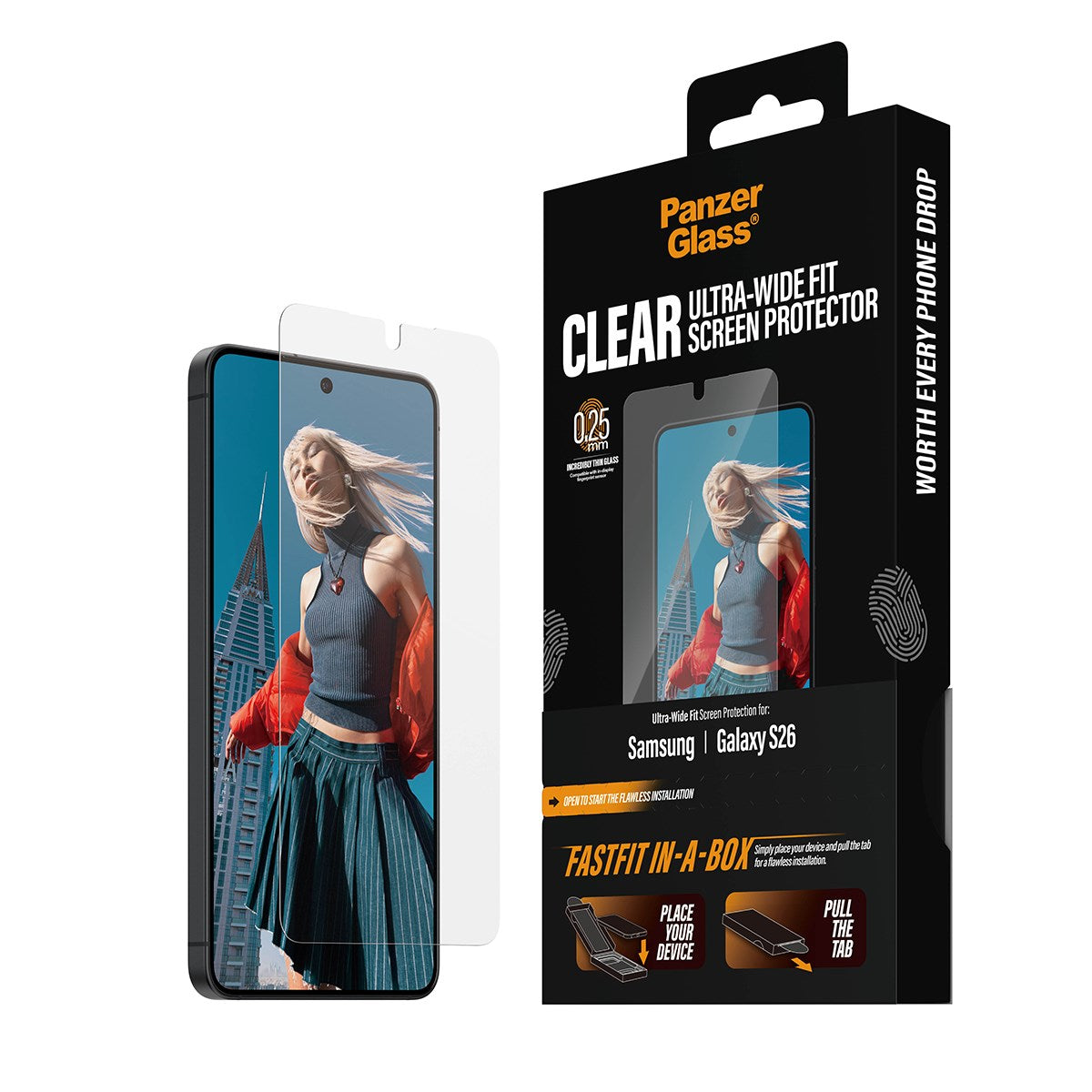 PanzerGlass® Skærmbeskyttelse Samsung Galaxy S26 | Ultra-Wide Fit m. FASTFIT IN-A-BOX